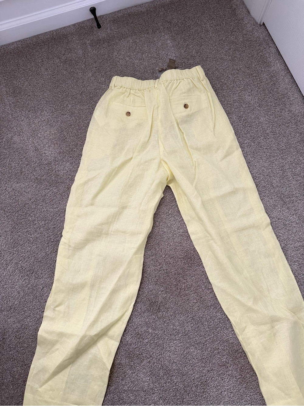 J. Crew Pale Yellow Linen Pants - Picture 3 of 3